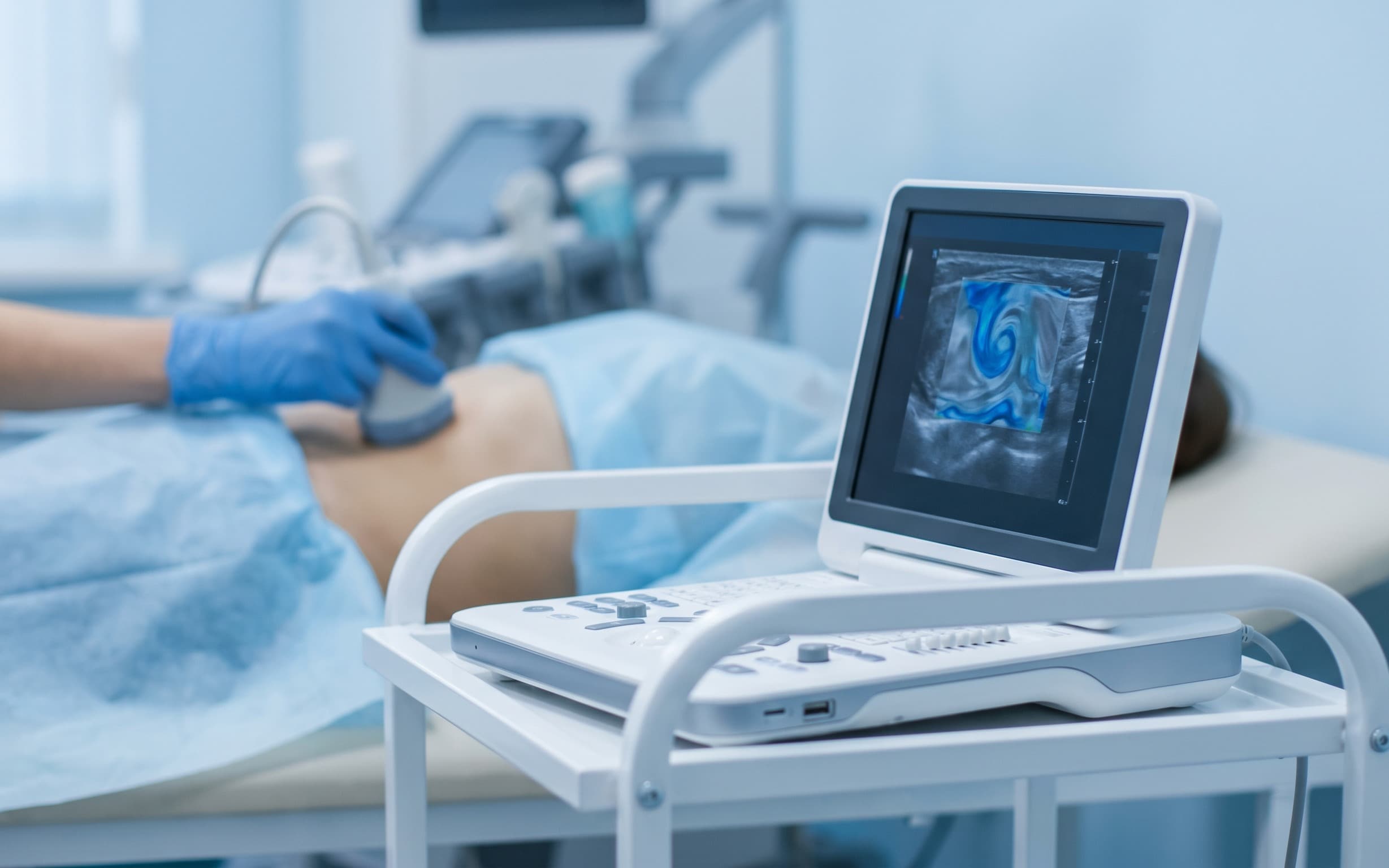 Elastography scanning equipment in a clinical room